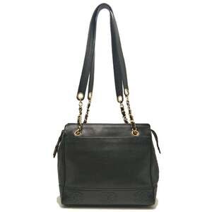 CHANEL Black Caviar Leather Shoulder Bag